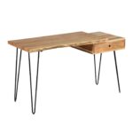 Treebo Solid Live Edge Writing Table With Drawer