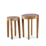 Cordie Solid End Grain Wood Side Table Set of 2