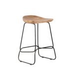 Treebo Solid Acacia Stool With Metal Base