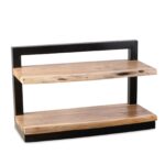 Treebo Solid Live Edge Two Shelves Bookshelf