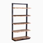 Treebo Solid Live Edge Five Shelves Bookshelf