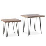 Hank Solid Live Edge Side Table Set - Natural