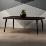 Grey Striped Acacia Wood Coffee Table