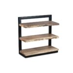 Natural Live Edge Bookshelf With 3 Shelves
