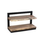Natural Live Edge Bookshelf With 2 Shelves