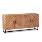 Geo Pattern Acacia Wood Sideboard