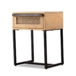 Natural Mango Wood Cane Side Table