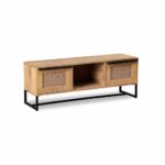 Natural Mango Wood Cane TV Unit