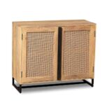 Natural Mango Wood Cane Cabinet