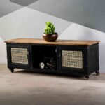 Full Metal Acacia Wood TV Unit