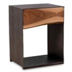 Nature Edge Acacia Wod Metal Side Table