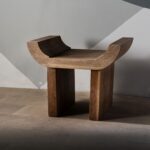 2 Arm Metal Wooden Outdoor Stool
